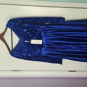 Royal blue sequin ballgown